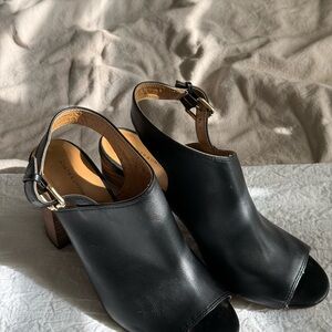 14th & Union Black Open-Toe Heels